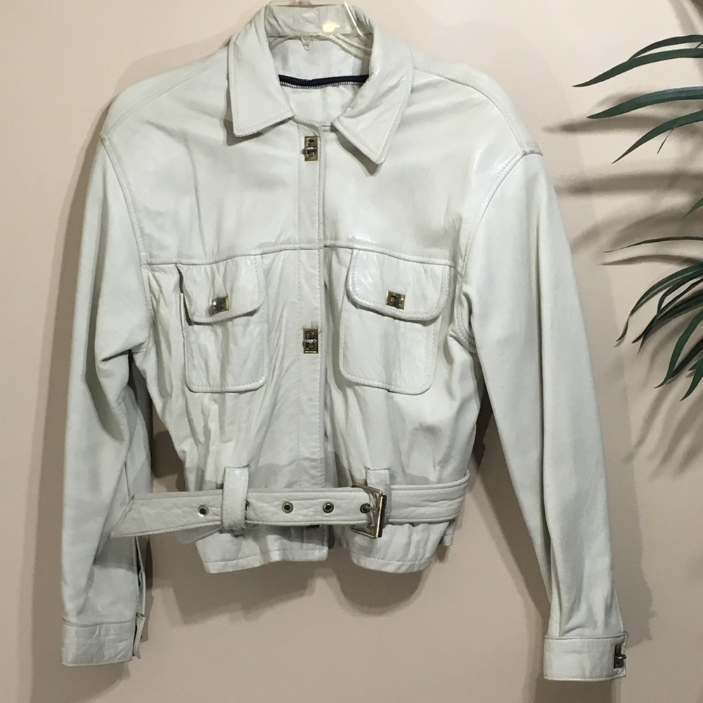 Vintage Off-white Leather Jacket